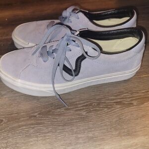 Vans Off the Wall tennis skateboard shoes Womens 8/mens‎ 6.5 Grey Suede-b…